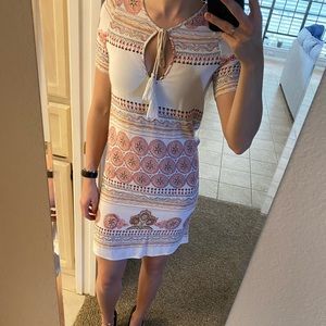 Boutique White/Multi Short Sleeve Dress